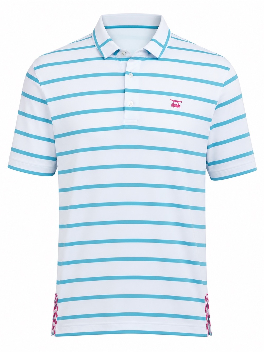 Bald Head Blues Albatross Polo in White with Scuba Stripes SZ L NWT
